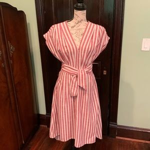 ❤️ MAX Studio ❤️ striped high low linen dress
